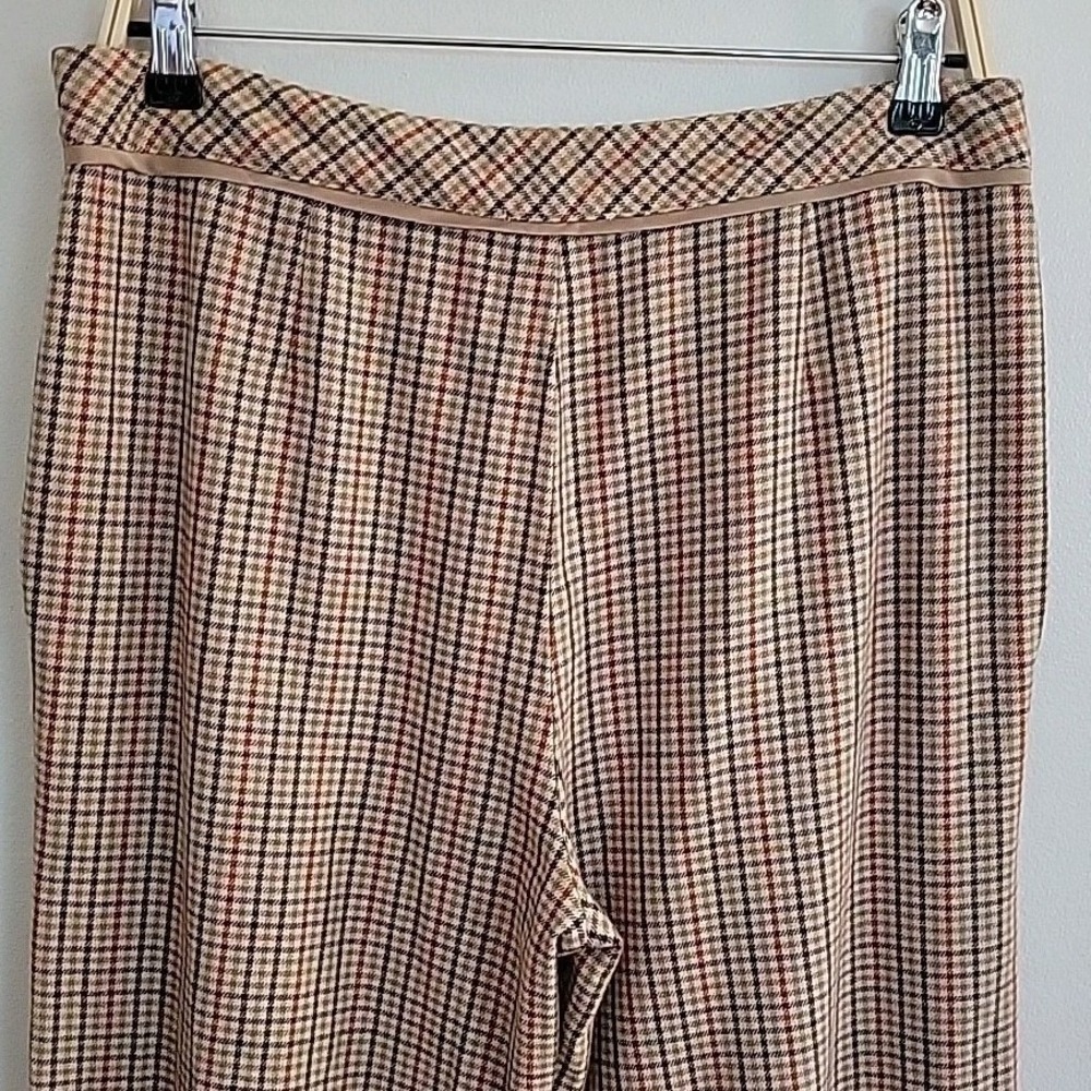 Sundance Brewster Plaid Wide Leg Trouser Pants High Rise Academia Classic Preppy - Picture 6 of 15